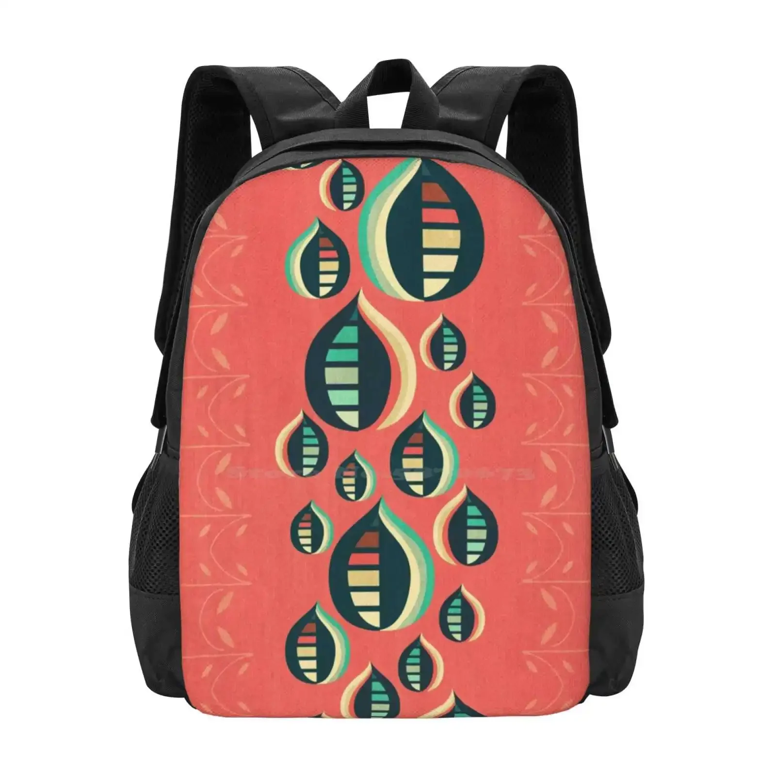 

50'S Цветочный узор Iii Лидер продаж Школьный рюкзак Модные сумки Узор Винтаж Цветочный природный 50S Цветок Абстрактный дизайн Vessdsign