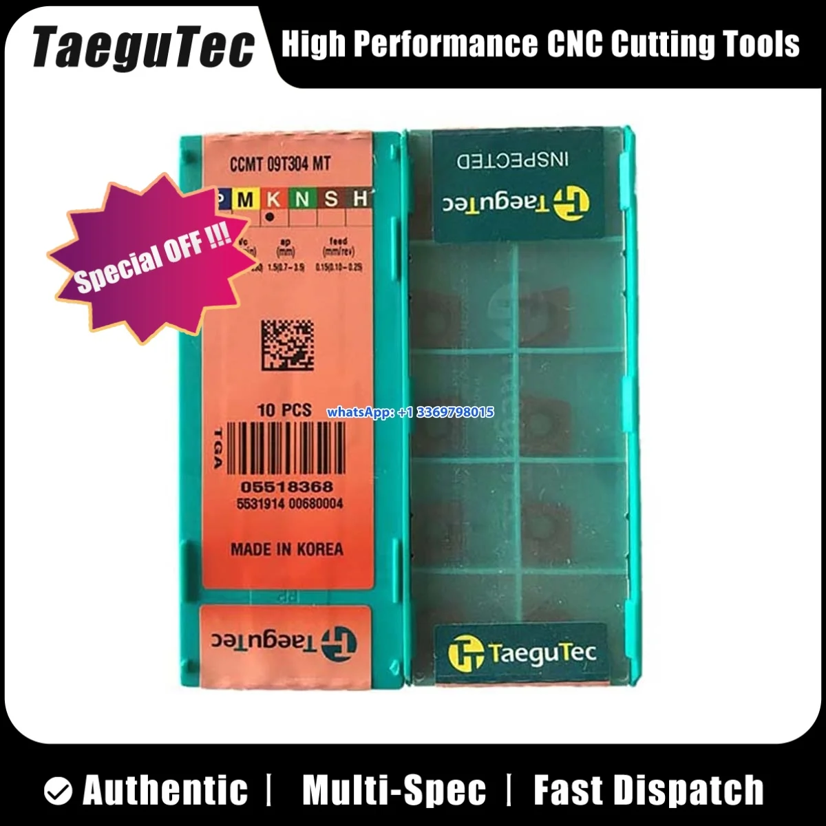 

Original CCMT0602/09T3 04 08 CCMT1204 08 CNMG1204 08 DCMT11T3 08 -MT RT TT7310 Turning Insert 10PCS