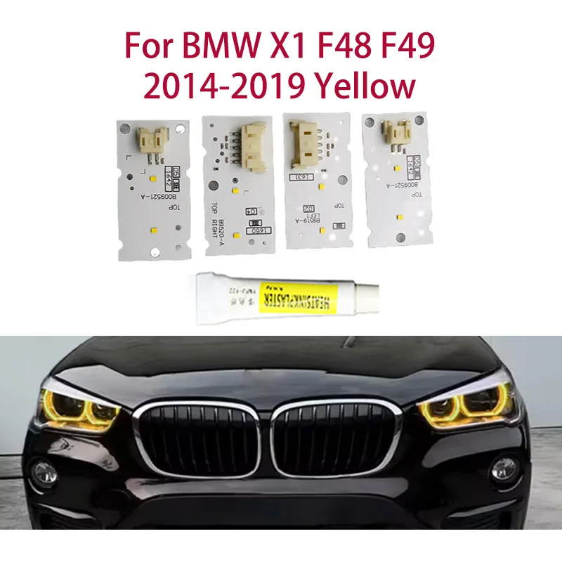

1 pair For BMW X1 F48 F49 2014-2019 Lemon Yellow Car Hernia DRL Chip Angel Eyes light modification Car headlights Ballast chip