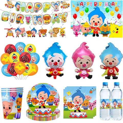 Circus Theme Clown Birthday Party Decoration Tableware Cup Plate Balloon Backdrop Baby Shower Kids Birthday Party Supplies Toy