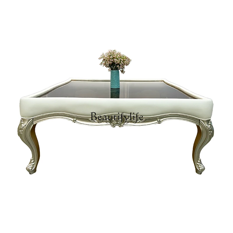 

American retro solid wood square coffee table living room home high-end tea table