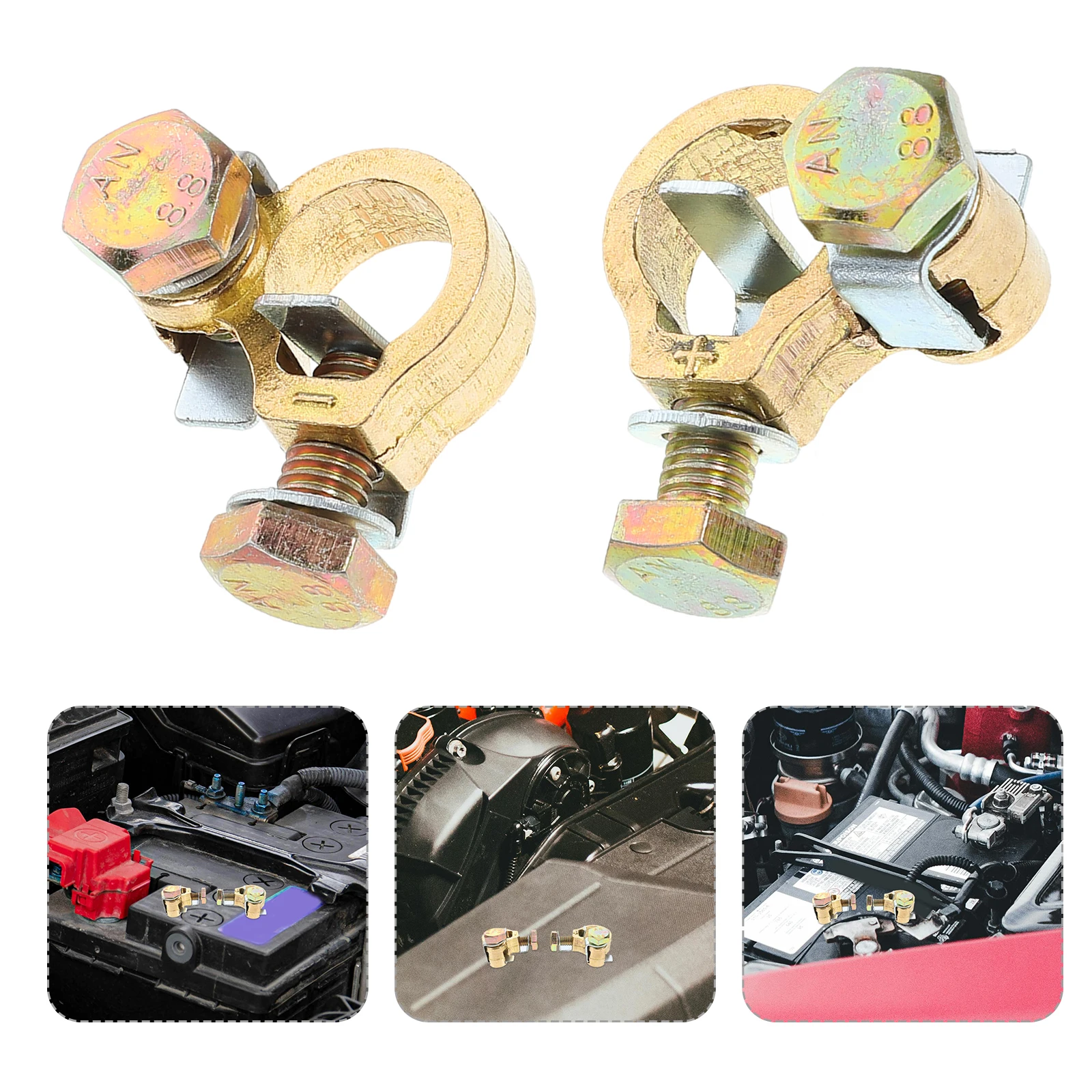 

Copper Terminal Clamps Thickened Brass Durable Universal Car Truck RV Marine Wire Connectors Cable End Top Post Storage