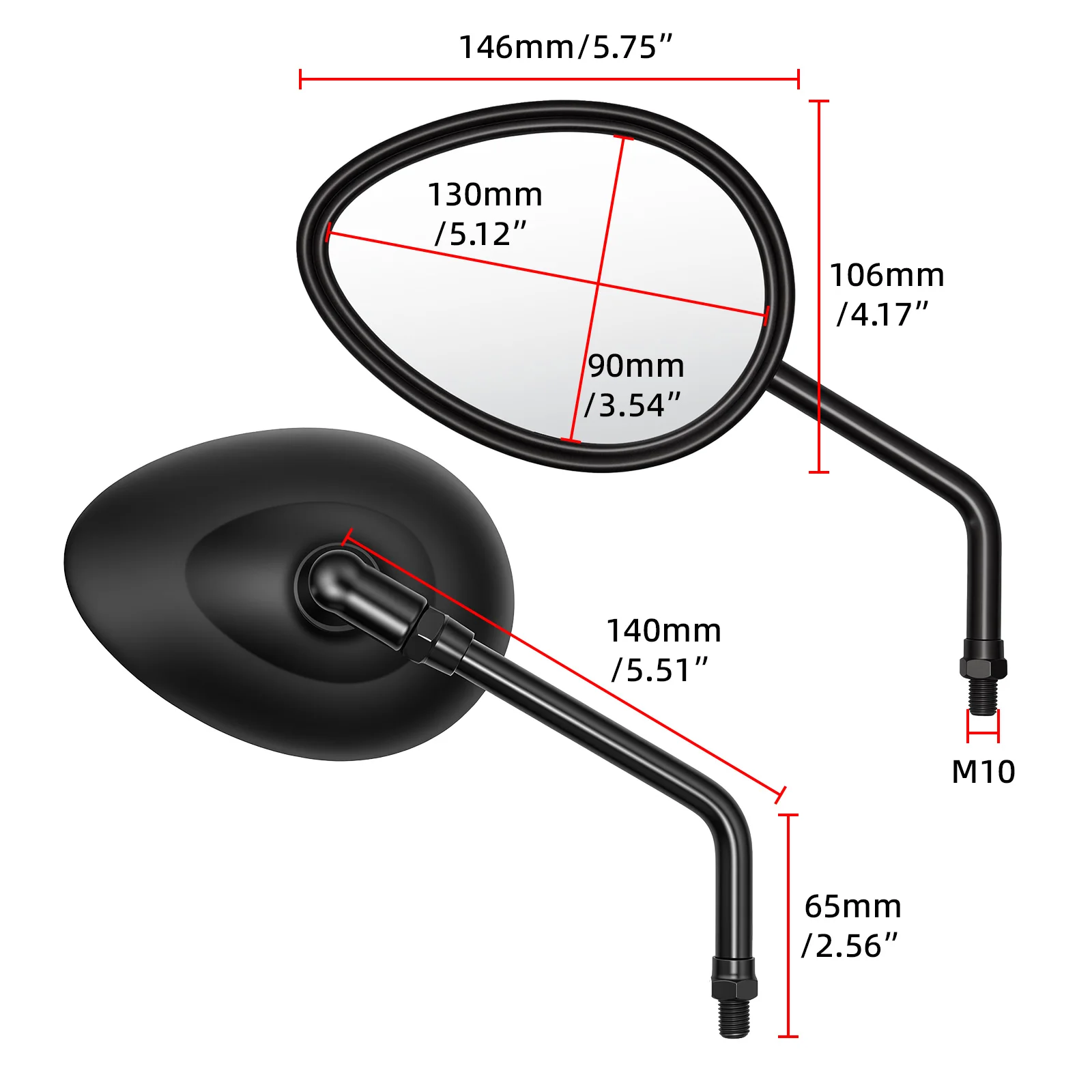 10mm Rear Side View Mirror For Indian 2014-2025 Chieftain Chief Roadmaster Scout Vintage Motorcycle Rearview Side Mirror Parts view 6