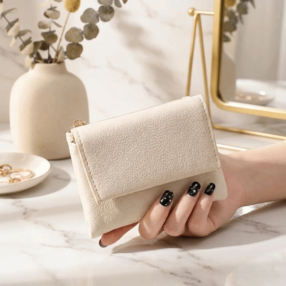 Personalized PU Card Holder Litchi Grain compact Coin Purse Ultra-Thin creative Women Wallet Ladies