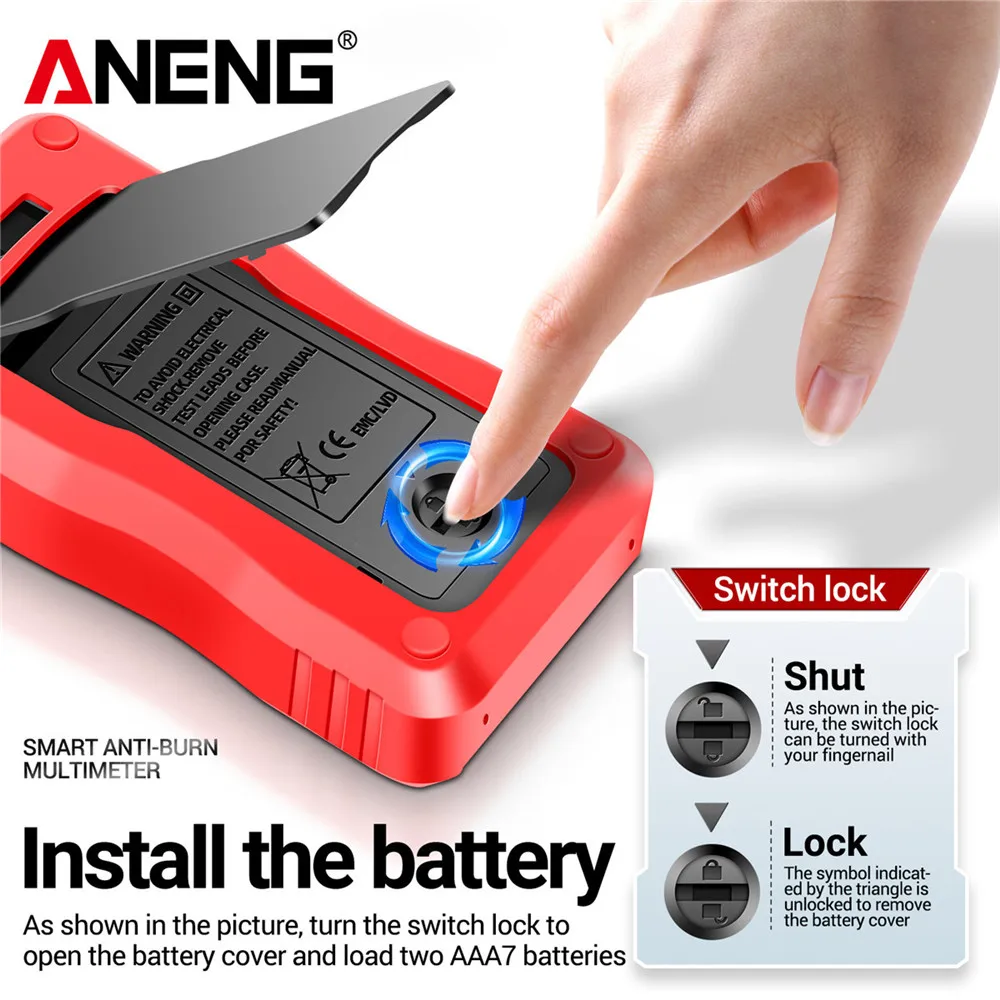 ANENG M118A Digital Mini Multimeter Tester 6000counts Auto Mmultimetro True Rms Tranistor Meter with NCV Data Hold Flashlight