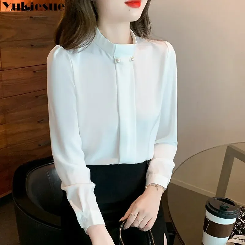 

Весенне-осенние свободные модные пуловеры в стиле Харадзюку для отдыха, модная офисная женская рубашка, элегантная однотонная блузка со складками, женская одежда