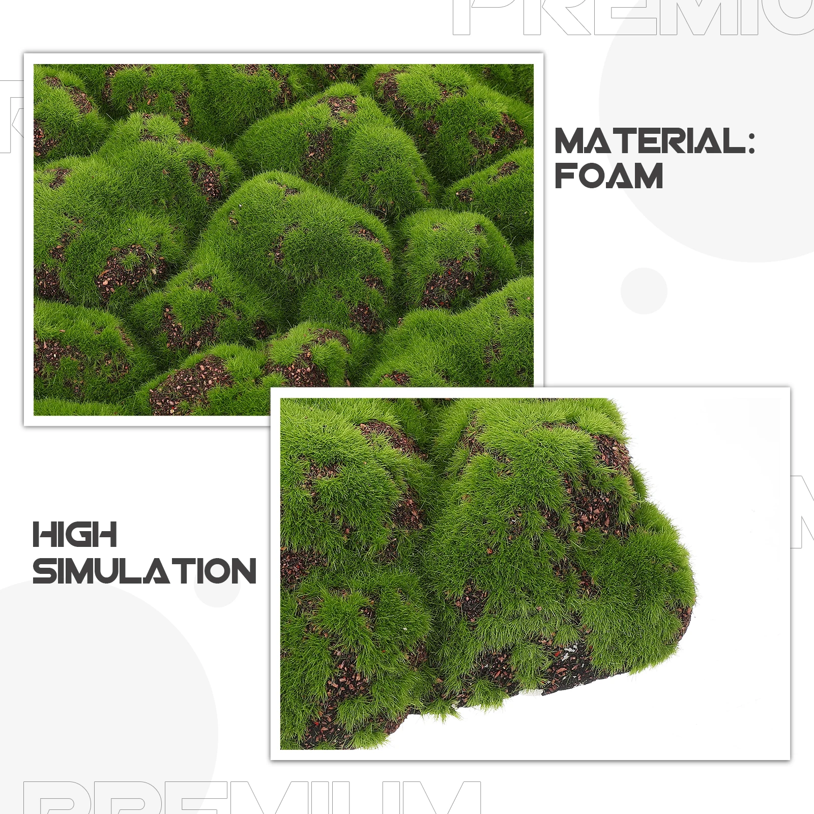 

Simulated Decorative Board High Simulation Fake Moss Panel Foam Wall Decor Artificial Moss Mat Micro Landscape for DIY