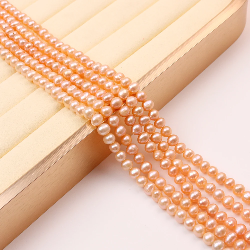 

Natural Freshwater Pearl Beads Nearly Round Pink Beaded Potato Beads for Jewelry Making DIY Necklace Bracelet Earrings Charms