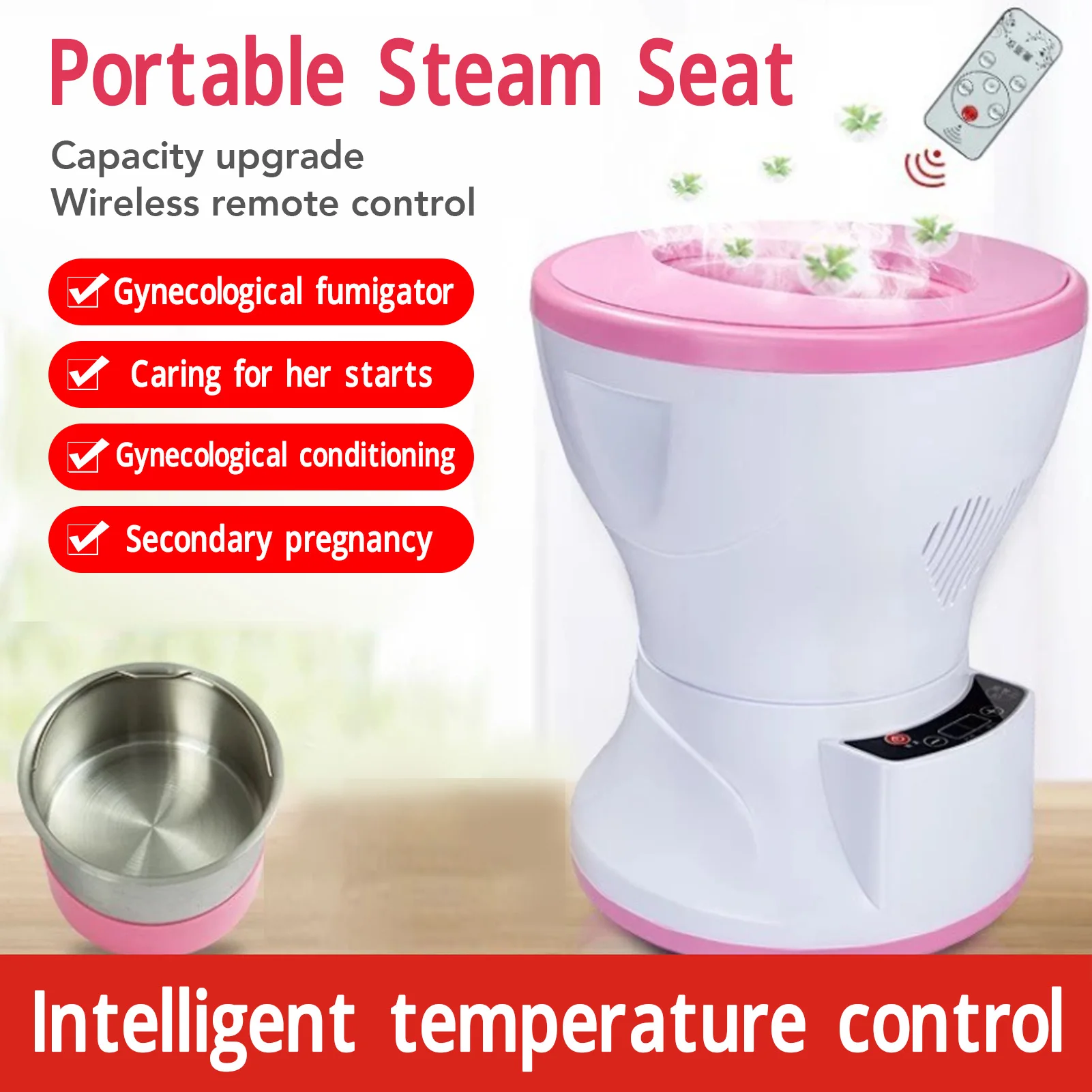 Electric Steam Seat Intelligent Temperature Control Uniformly Heated Vaginal Steaming Seat Efficient Heat Dissipation for Home