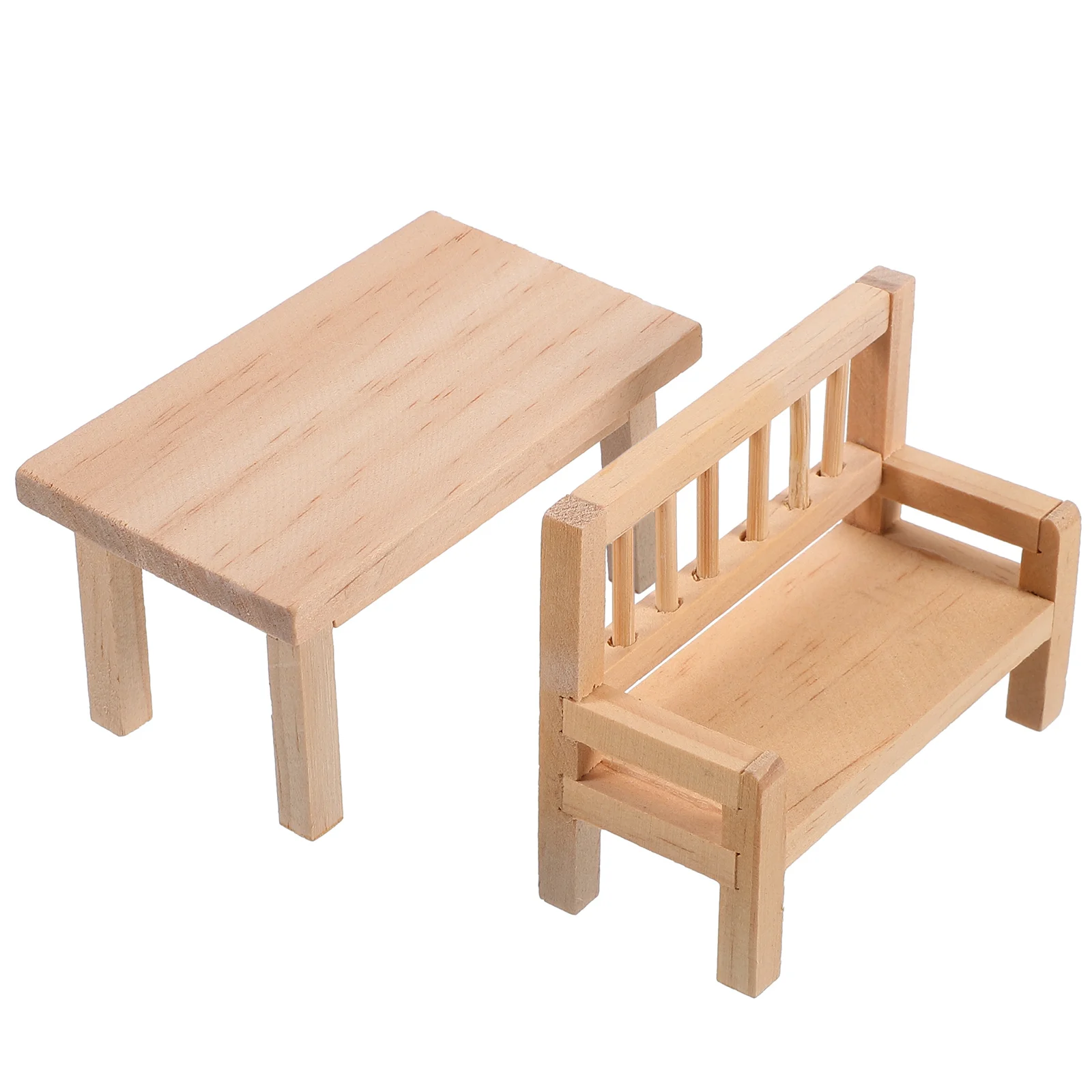 Dollhouse Table and Chairs Dining Room Miniature Furniture Accessories Other Wood Products