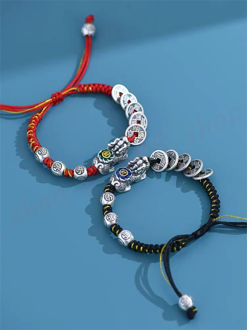 

Five Emperors Qian Pixiu Bracelet,men's and women's handmade woven bracelet,exquisite retro auspicious jewelry