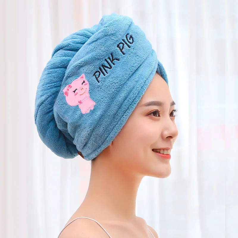 Women Girl Towels Bathroom Microfiber Towel Rapid Drying Hair Towel  Turban Head Wrap Magic Shower Cap