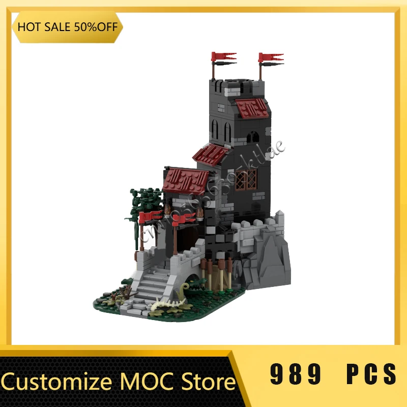 

989 Parts MOC Castle Tower Model Architecture Details Modular Building Blocks Kids Assembly Display Toys Festival Surprise Gift