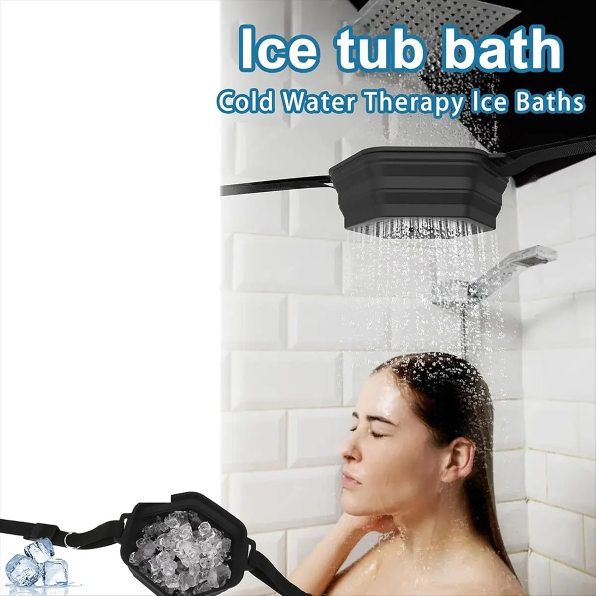 

Component Ice Shower, Andahealth, Rapid Cooling Portable Ice Bath Barrel Foldable Silicone Ice Bath Tub Bucket for Bathing