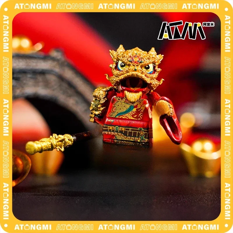 MOC 검은 신화 WuKong 빌딩 블록 색상 골드 레드 라이온 댄스 어린이 퍼즐 퍼즐 모델 액세서리 선물 컬렉션