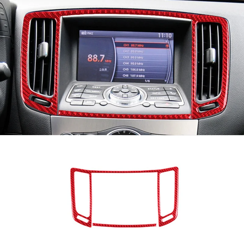 

Carbon Fiber Car Center Console Air Vent Frame Sticker Interior Trim Cover for Infiniti G37 2010 2011 2012 2013 Accessories