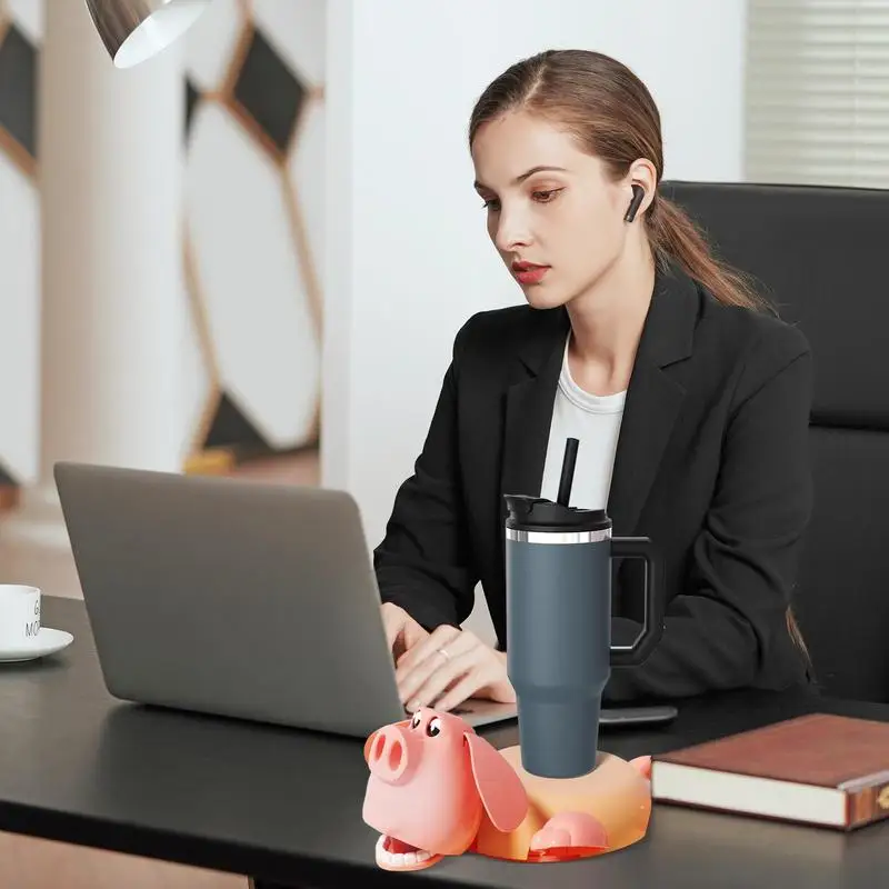Dessous de verre en forme d'animal avec Expression drôle, nouveauté porte-boissons, dessous de verre en forme de porc pour la décoration de la maison, cuisine, salon, tapis de tasse Unique
