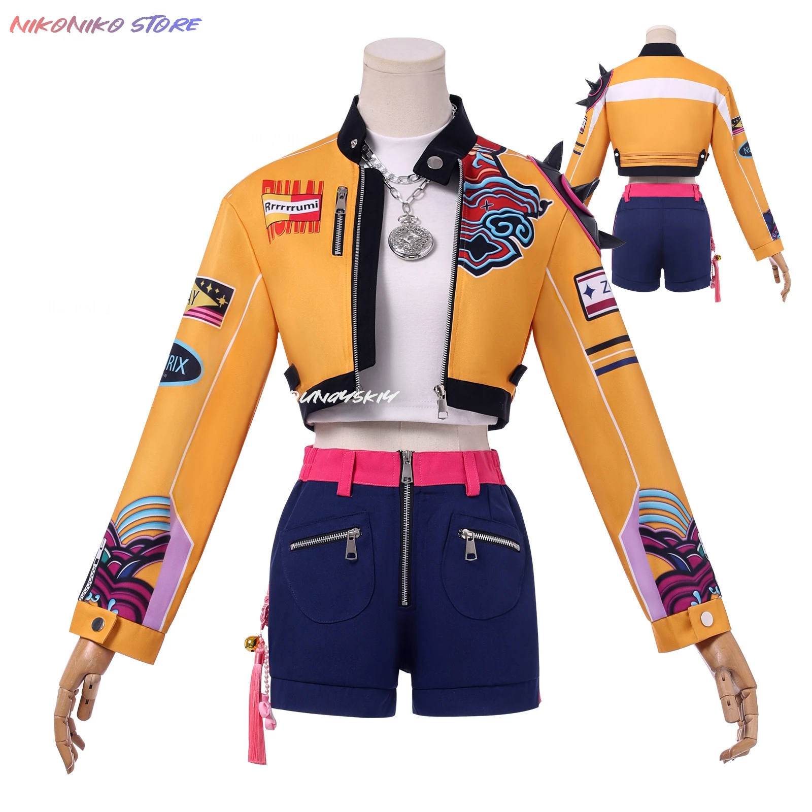 Anime KPop Demon Cos Superstar Lumi Cosplay Costume Y2K-Punk Girl Group Suit Full Set Halloween Disguise for Adult Women Outfit