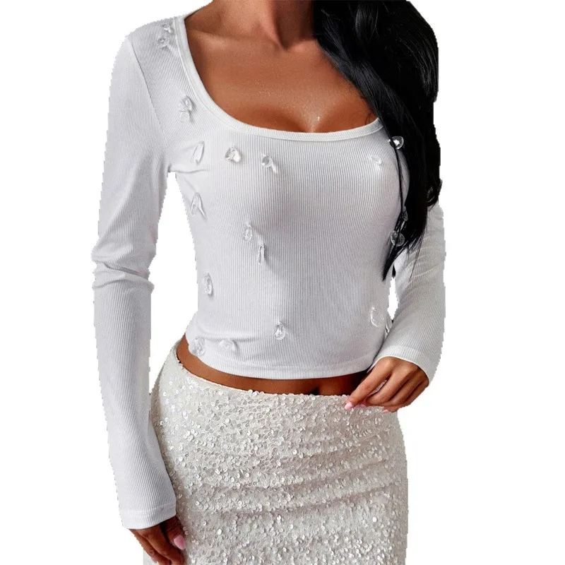 

Long-sleeved Solid Color Vest T-shirt Women's Autumn and Winter 2025
