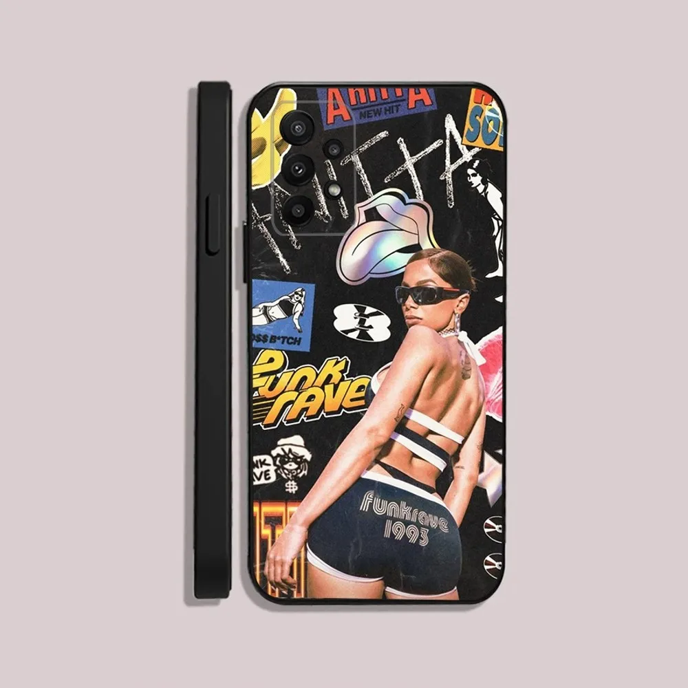 Singer Anitta  Phone Case For Samsung S24,23,22,30,21,10,9,Ultra,Plus,Lite,FE,5G Black Soft Case