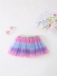 2-8 Years 3 Layers Princess Birthday Party Fluffy Skirts Girls Rainbow Tutu Skirt Dance Party Ballet Tulle Tutu Skirt