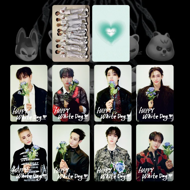 

Набор из 8 LOMO-карточек Stray Kids SKZOO: коллекционные карточки в едином стиле, подарочный набор