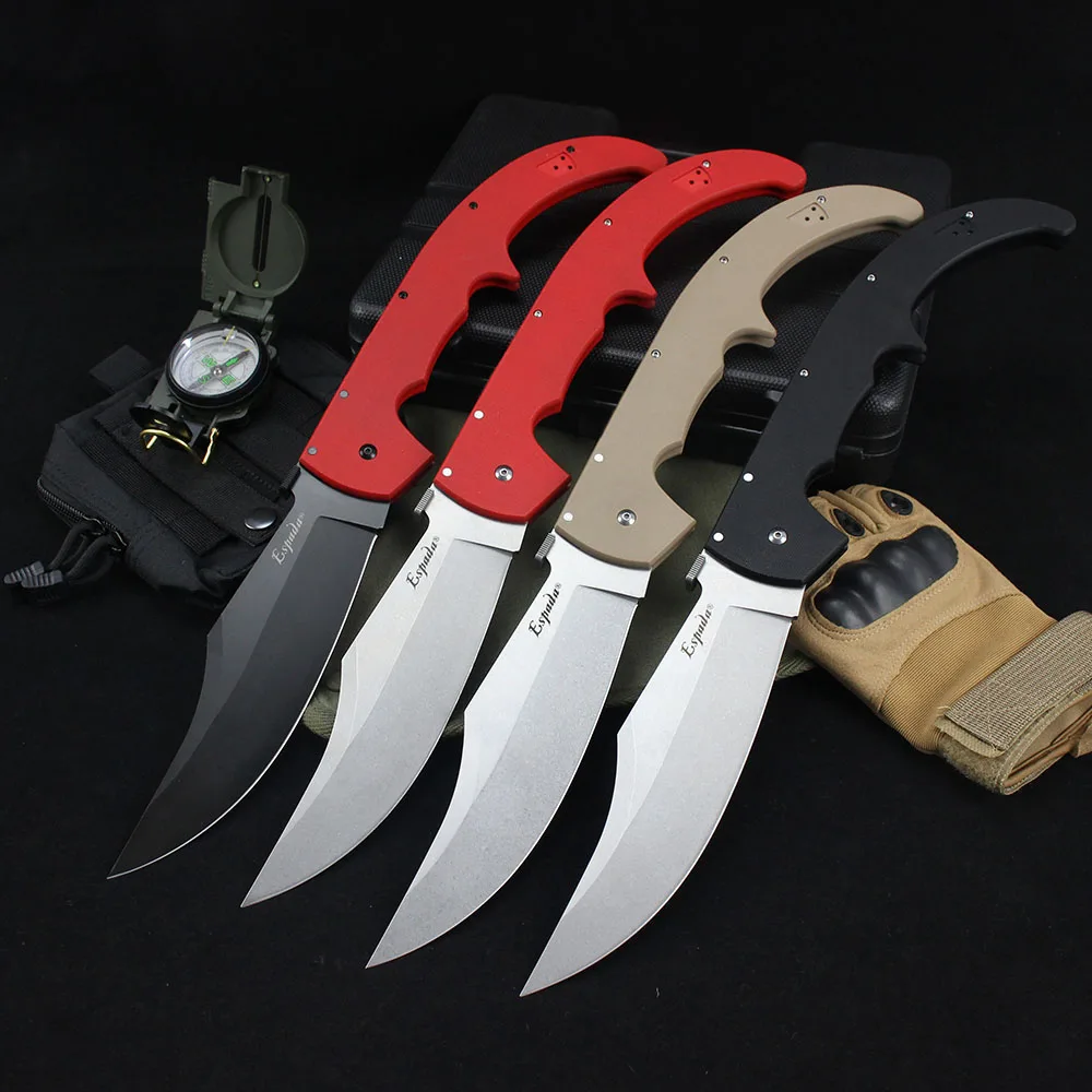 New Cold Espada XL Tactical Folding Knife 2024 8Cr13Mov Steel G10 Handle Professional Large Survival Military Hunting Knives EDC