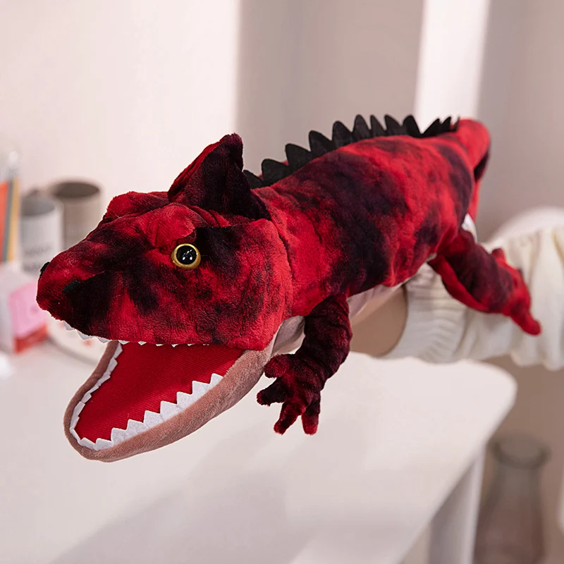 New 6Style Dinosaur Hand Puppet Plush Toys Kindergarten Performance Hand Control Gloves Snake Crocodile Turtle Salamander Lizard