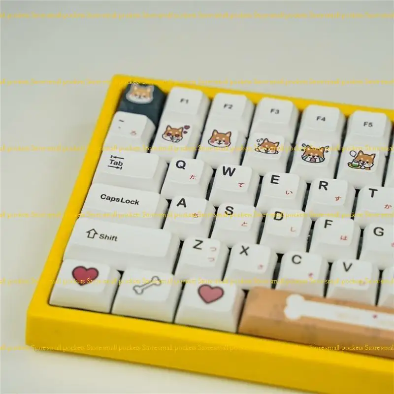 R1WD 116Keys / Set  XDA PBT Keycaps Full Set Mechanical Keyboard Keycaps PBT Dye-Sublimation Corgi Theme Keycaps