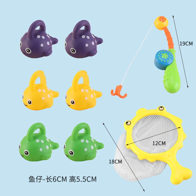 Fishing toys bath summer water play toy fishing rod net seaside swimming pool beach sand toys kindergarten parent-child game