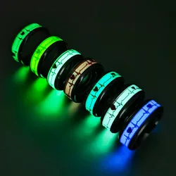 Luminous Love Haert With Ecg Glow Rings Free Shipping For Couple Fluorescent Stainless Steel In Dark Finger Band Rings Anillos