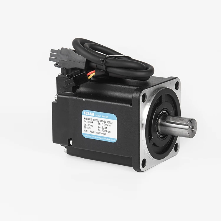 ราคาโรงงาน มอเตอร์เซอร์โวเฟสเดียว 750 วัตต์ 2.4 นิวตันเมตร 3000 รอบต่อนาที พร้อมชุดไดรเวอร์ สำหรับเครื่องกัดซีเอ็นซี แรงดันไฟฟ้ากระแสสลับ 220 โวลต์