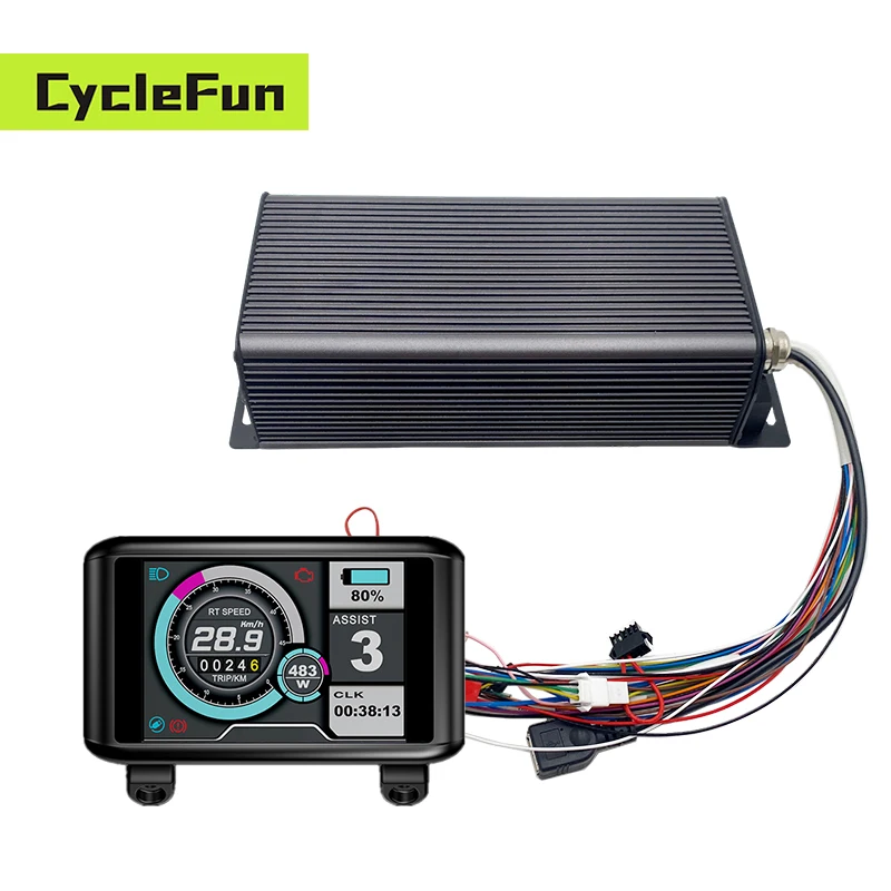 Hall Sensor SVMC72100 APT V2 DC 100A Sine Wave Sabvoton Motor Controller With TFT UKC1 Display For 2000W Electric Scooter E-bike