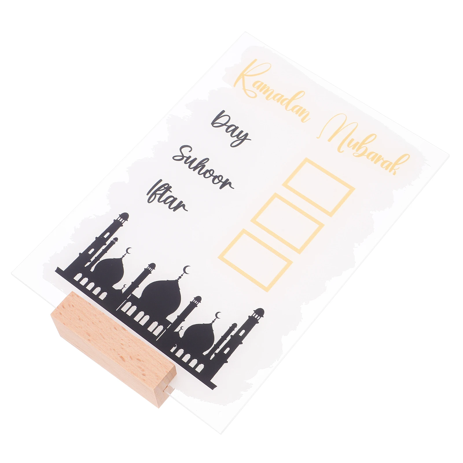 

Ramadan Calendar Desk Countdown Handwritten Vacation Clock Mini Desktop Stand Wood Props Office