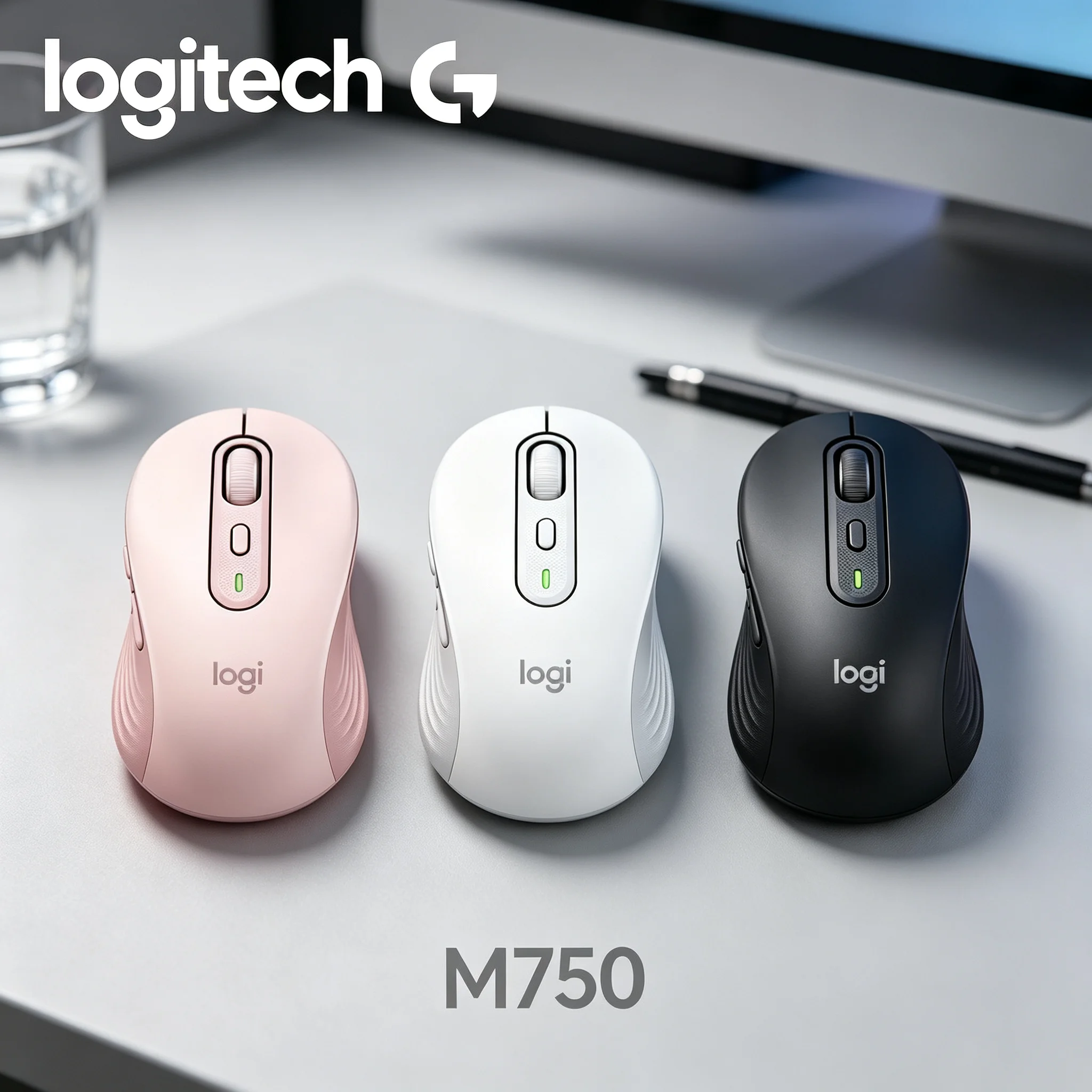 Logitech M750 Smooth Click Feedback Wireless Gaming Office Mouse Comfort Input For CS FPS Game And Contract Office Typing Work