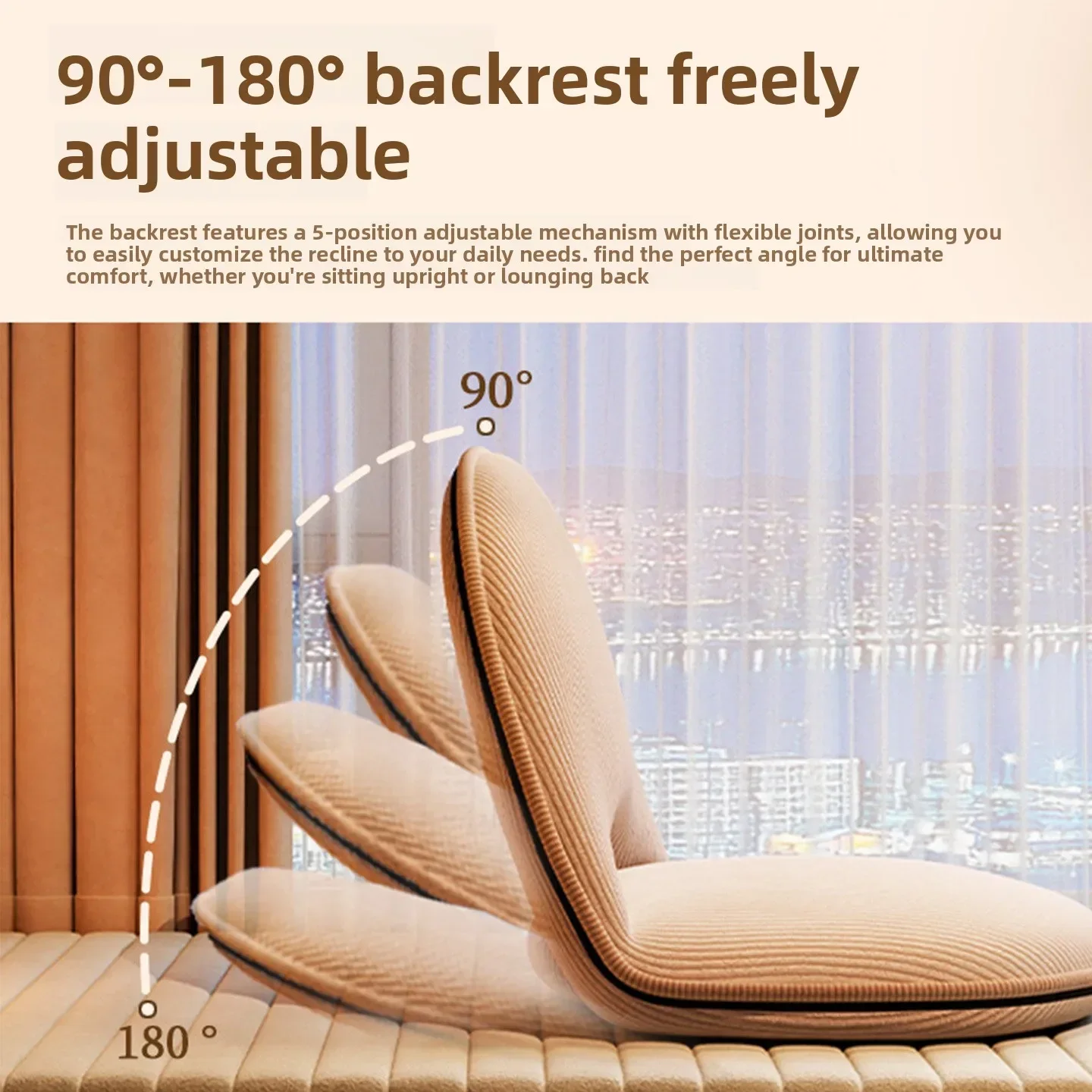 Corduroy Cotton Linen Fleece Bay Window Cushion Tatami Mat Adjustable Backrest Lounge Seat Pad for Living Room Balcony Furniture