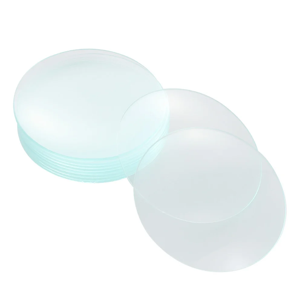 10 قطعة كوب زجاجي للساعة يغطي الزجاج الشفاف متعدد الأغراض غطاء طبق التبخر حاوية غطاء كوب المختبر