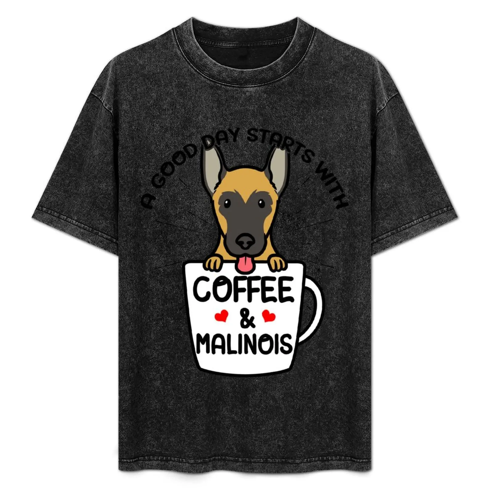 

Malinois Dog Belgian Shepherd Belgian Sheepdog T-Shirt Basic Short Sleeve T-Shirt for Men