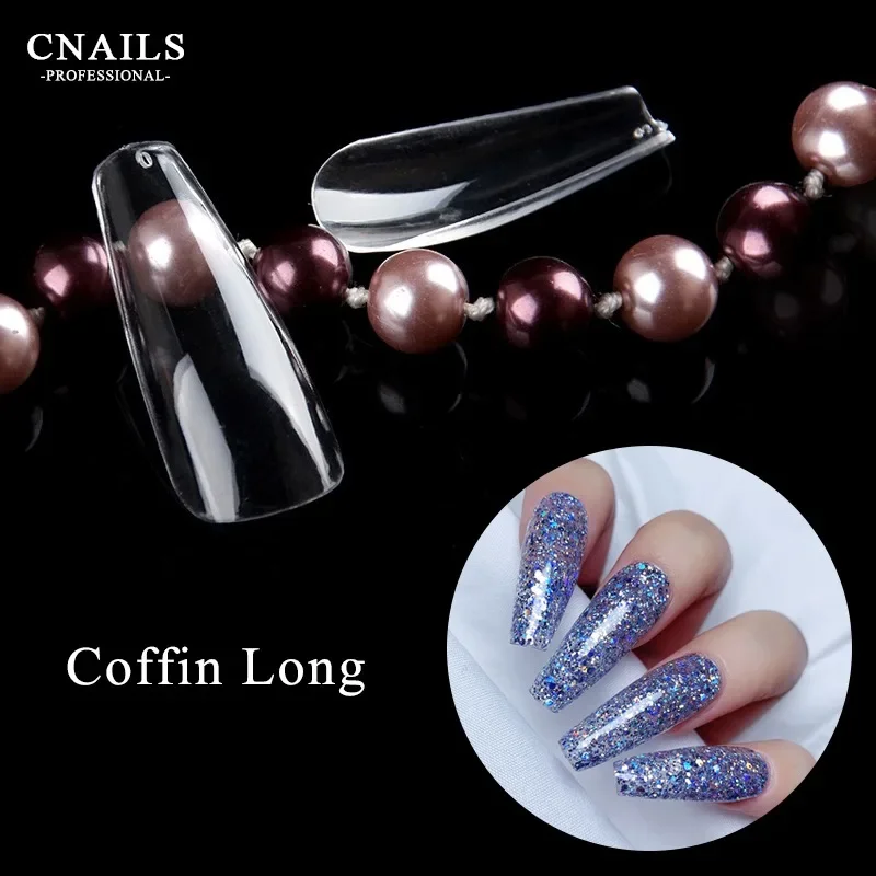 False Nails Coffin Long 50 Pcs Fake Nail Tips Extension Clear Nails Coffin Gel Tips For Nails Sculpted Full Cover Transparent