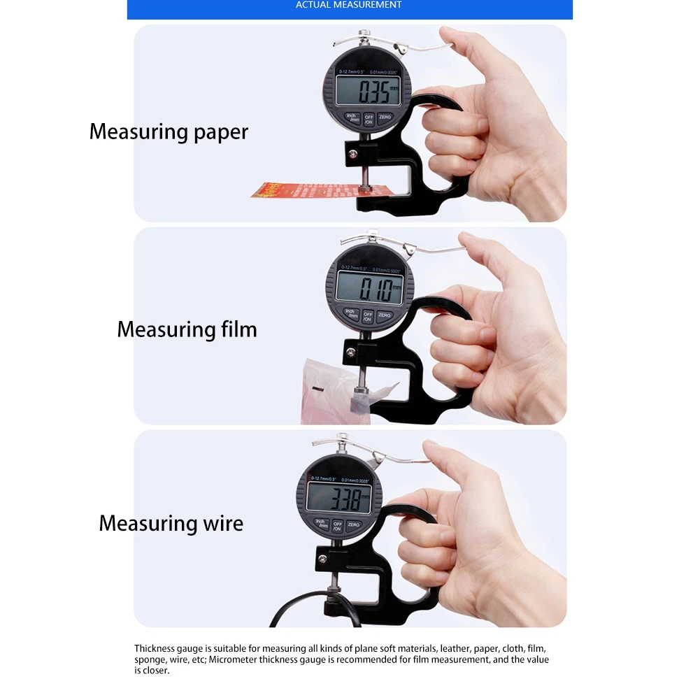 0.01mm Electronic Thickness Gauge 12.7mm Digital Micrometer Thickness Meter Micrometro Thickness Tester