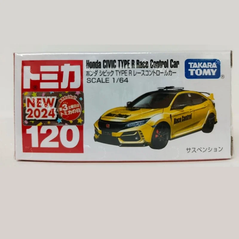 TAKARA TOMY-Tomica NO.120 1/64 Honda Civic Type R Race Control Car, Alliage Jouet, Véhicule à moteur, Modèle en métal moulé sous pression, Cadeaux