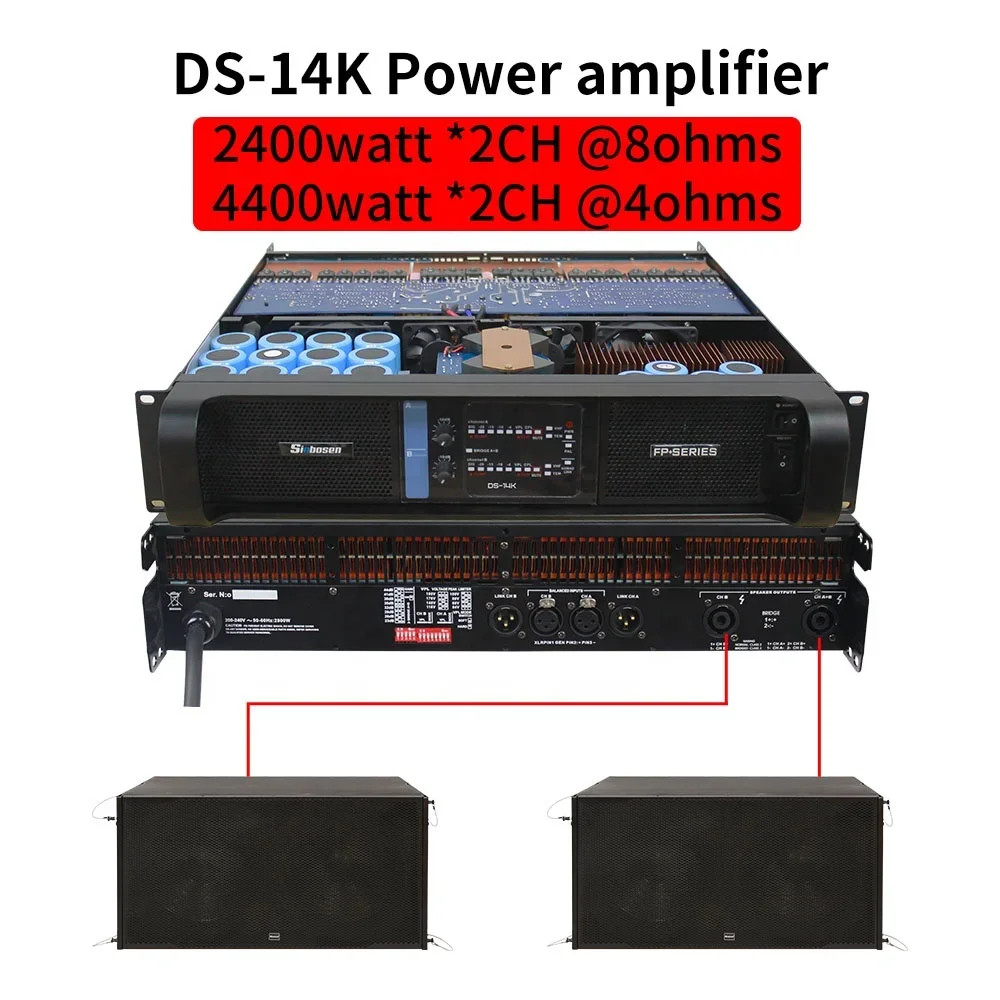 Sinbosen 2 Canali 2u Rack Td Classe 4500 Watt Amplificatore Di Potenza Professionale Per Subwoofer 1200w - 2200w