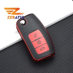 TPU Leather Car TPU Folding Key Cover Bag For Ford Focus 2 MK2 Fiesta Mondeo Galaxy Falcon Territory Ecosport Shell Fob Case