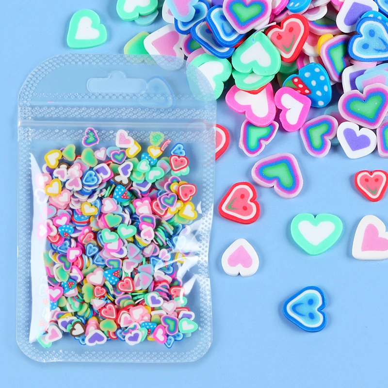 10g Epoxy Resin Filling Valentines Love Hearts Polymer Clay Slices Loose Sprinkles Resin Sequins For DIY Pendant Keychain Crafts