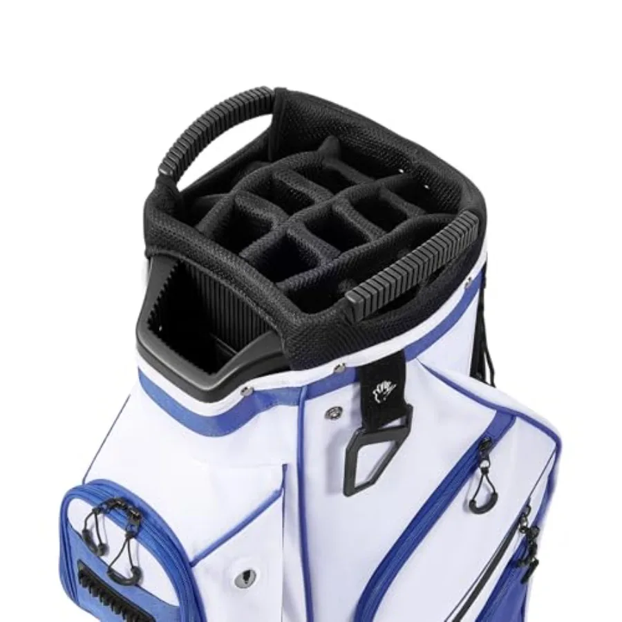 Golf Cart Bag, 15/14/7 Way Top Divider Organizer, 2-in-1 Golf Club Bag with Full-Length Divider, Dual Shoulder Straps, Support