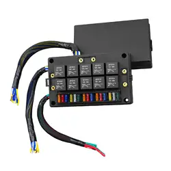 Fuse and Relay Box Block Easily Install 15 Atc Ato Fuse Slots 10 Relay Slots for Truck Yacht Marine Boat Automotive Trailer