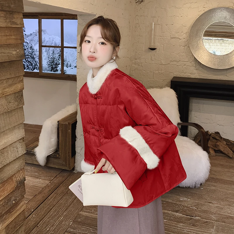 Nouveau estilo chinês doudoune femmes jaqueta de inverno das mulheres novo em casacos manteaux hiver femme chinois roupas tradicionais