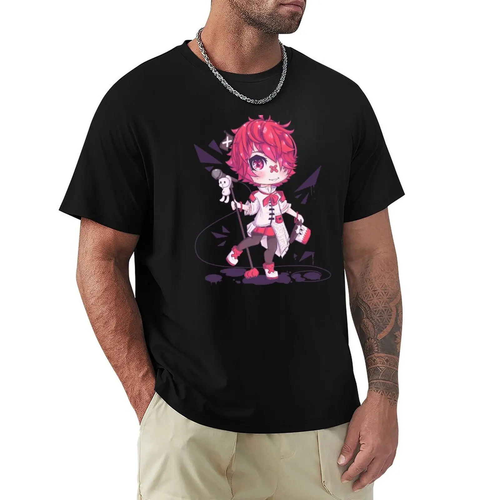 

Vocaloid Fukase Chibi with Microphone T-Shirt anime stuff graphic t shirt vintage tees funny costumes mens cotton t shirts