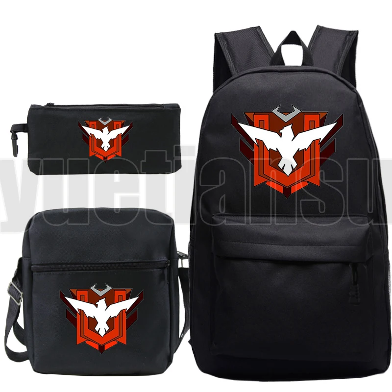 

3 Pcs/Set Free Fire Garena Backpack for School Teenagers Girls Unisex Galaxy Cartoon Bookbag Large Capacity Anime Canvas Mochila