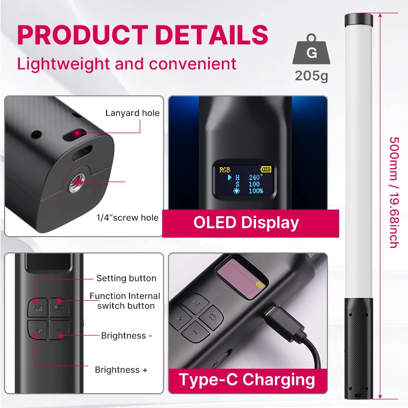 Ulanzi VL119 Handheld RGB LED Light Wand 4